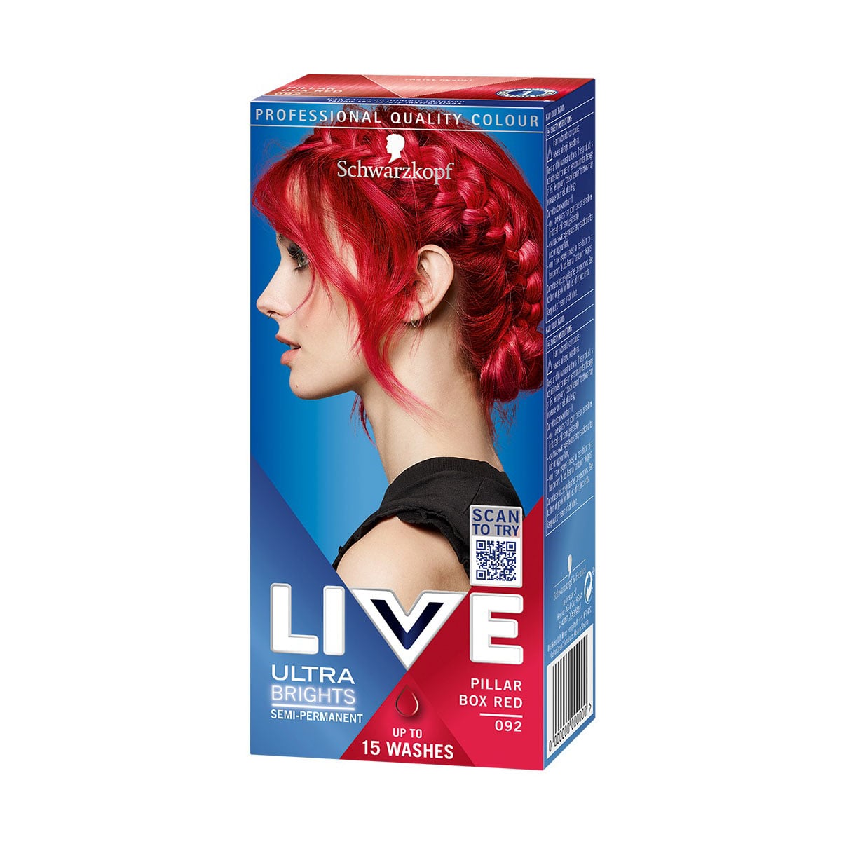 Напівстійка крем-фарба для волосся Schwarzkopf LIVE Ultra Brights 092 Pillar Box Red, 60 мл